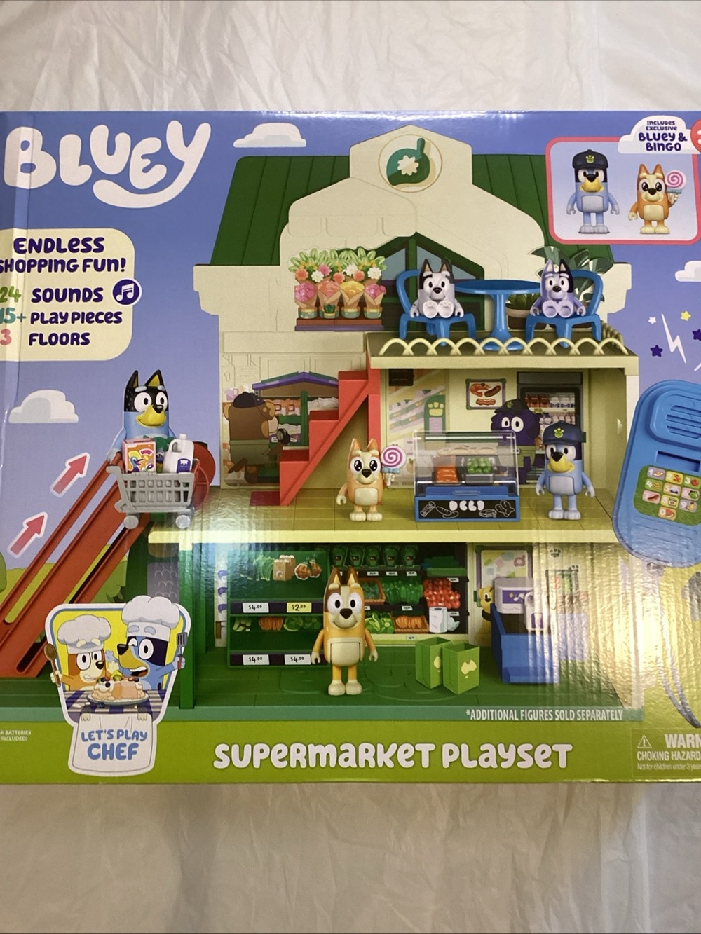 Bluey Supermarket Playset Toy - Blue & Green